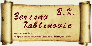 Berisav Kablinović vizit kartica